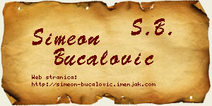 Simeon Bucalović vizit kartica